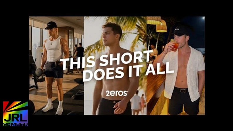 2EROS Bondi multi-tasker shorts featured in the UNCOVERED campaign showing gym, beach, and nightlife versatility.