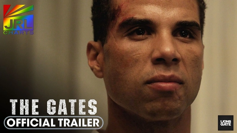 The Gates 2026 official trailer image featuring James Van Der Beek as a sinister pastor in Lionsgate horror thriller